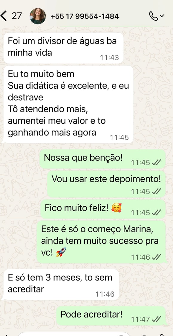 Depoimento de aluna sobre o Mapeamento de Aréolas